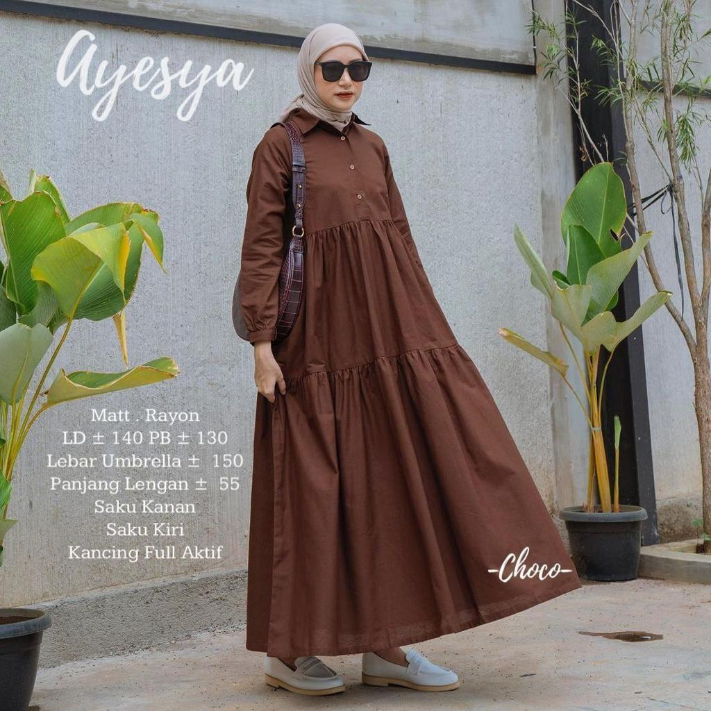 AYESYA Maxi Dress Gamis Super Jumbo LD 140 Dewasa Ibu Busui Termurah Cantik Pesta Harian