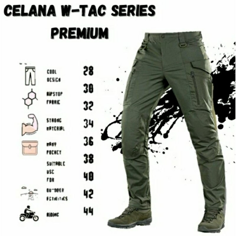 Celana Tactical WTAC panjang / Celana outdoor / celana cargo hits