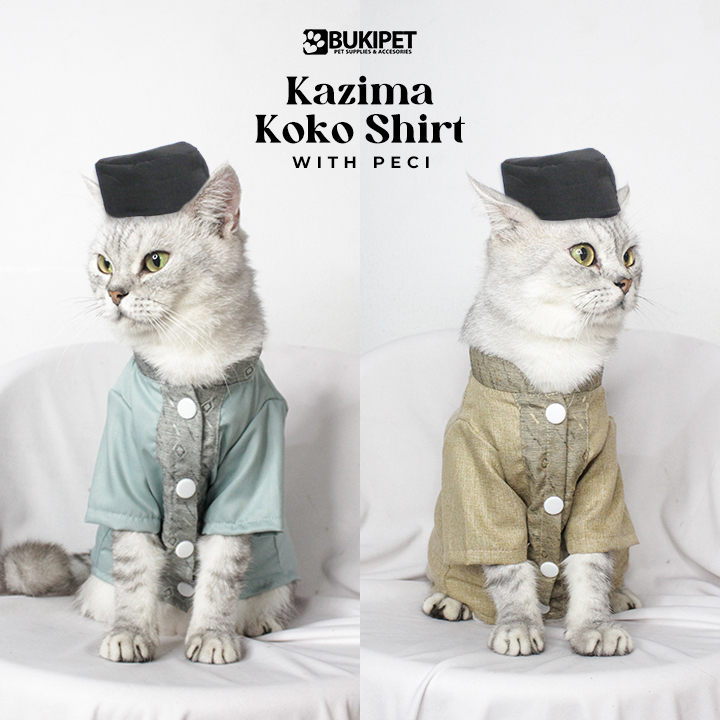 baju kucing anjing kelinci monyet lucu aksesoris hewan kecil - ETHNIC KOKO SHIRT