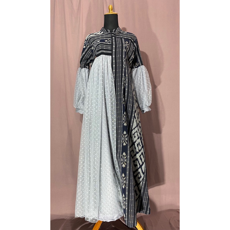 Gamis Tenun Troso mix Toyobo dan Tile