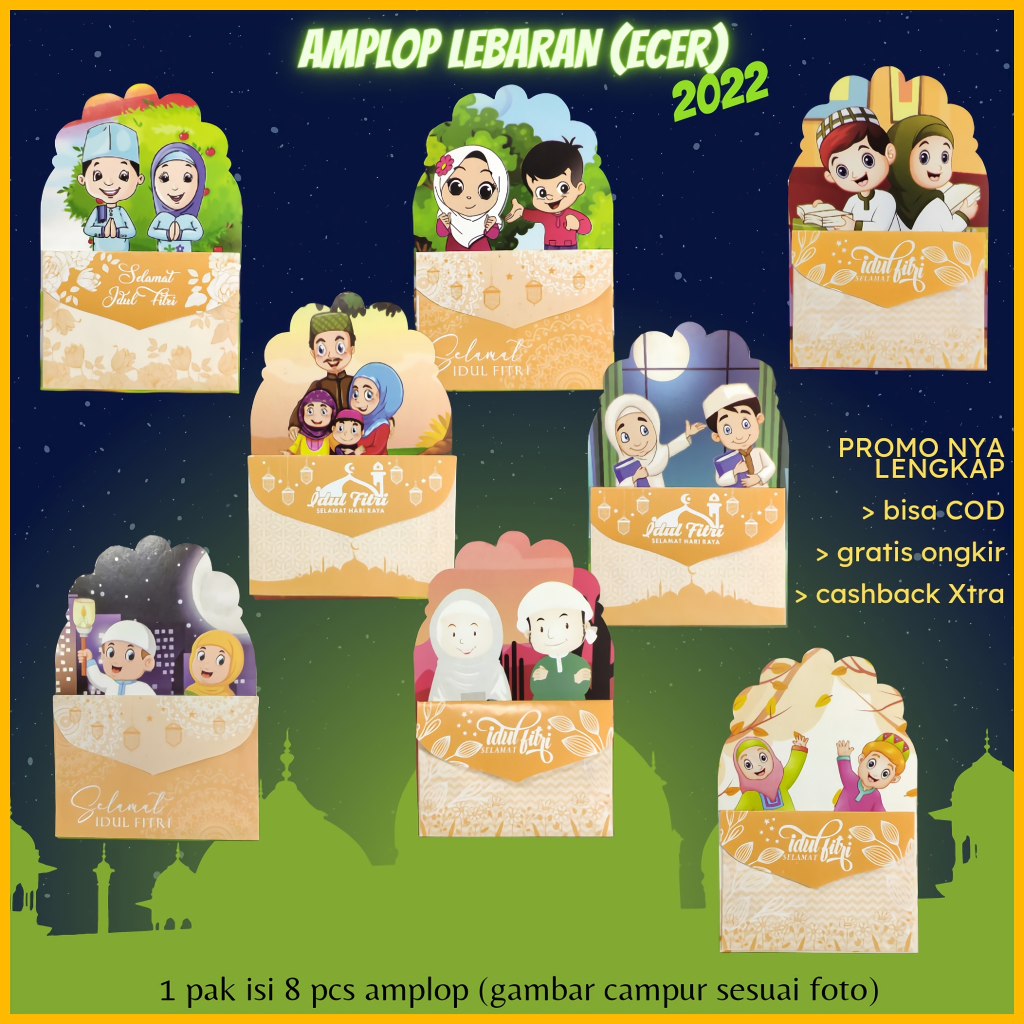 

AMPLOP / ANGPAO LEBARAN IDUL FITRI ISI 8 LEMBAR