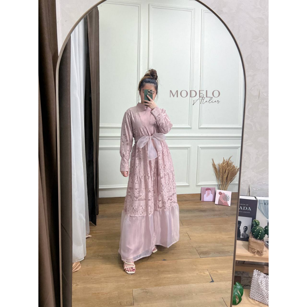 Nada Luxury Dress + Long Outer Set | Gamis Kondangan / Gamis Mewah / Gamis Murah / Gamis Cantik / Dr