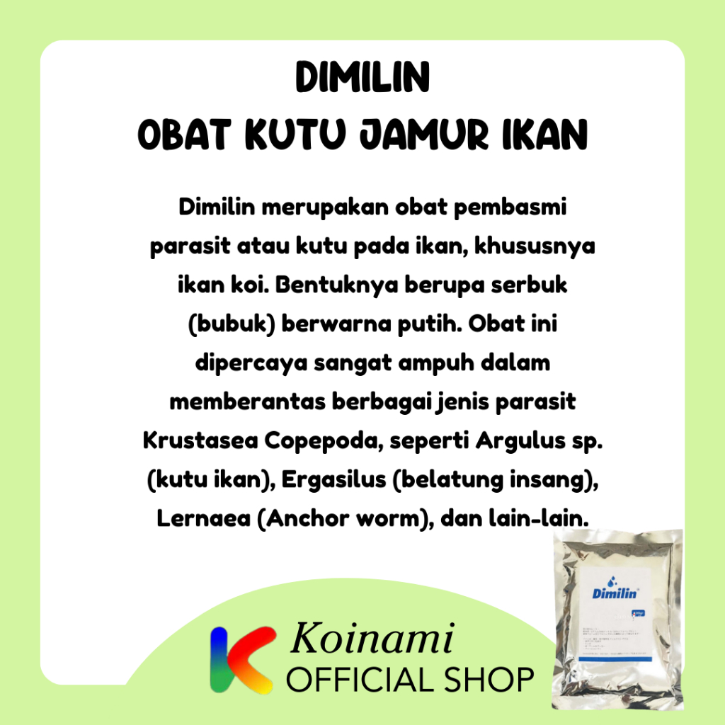 DIMILIN 100 gram OBAT KUTU IKAN / KUTU JARUM IKAN KOI