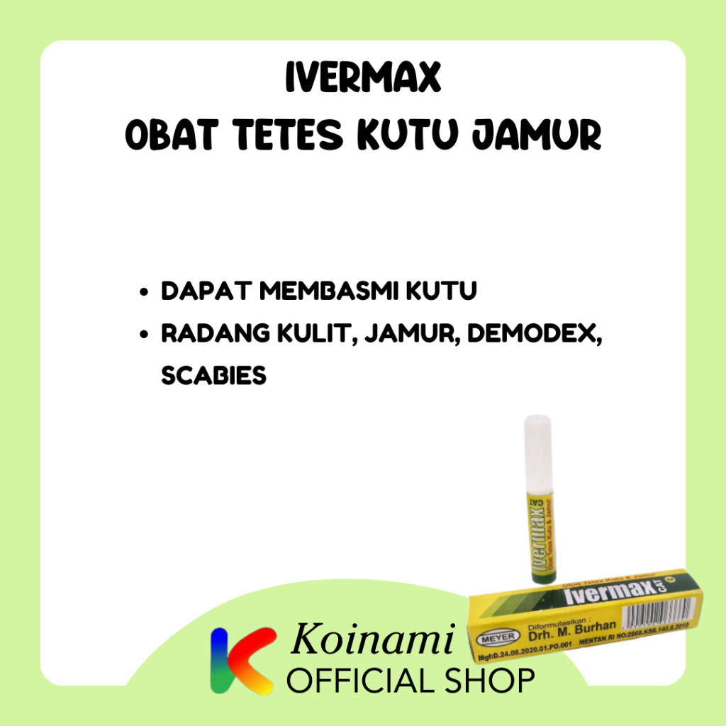 IVERMAX obat tetes KUTU JAMUR SCABIES DEMODEX KUCING / btm / meyer / cat dog / flea tick drop