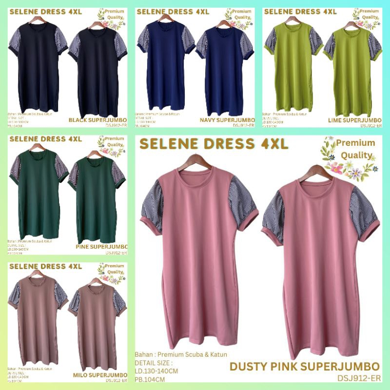 Dress Celline Super Jumbo Bahan Scuba Premium