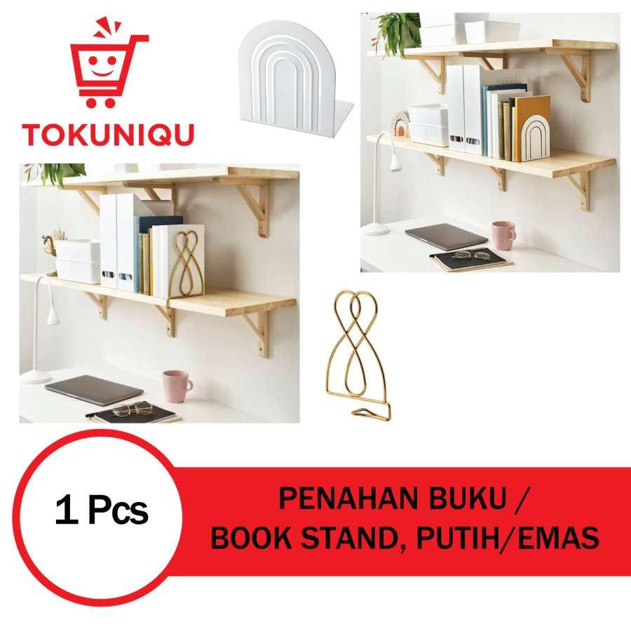

Penyangga Sandaran Penahan Pembatas Buku Metal Book Stand Book End