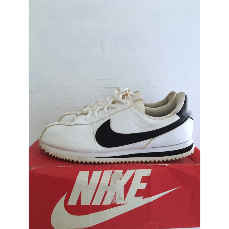 nike cortez basic GS original white box white black preloved