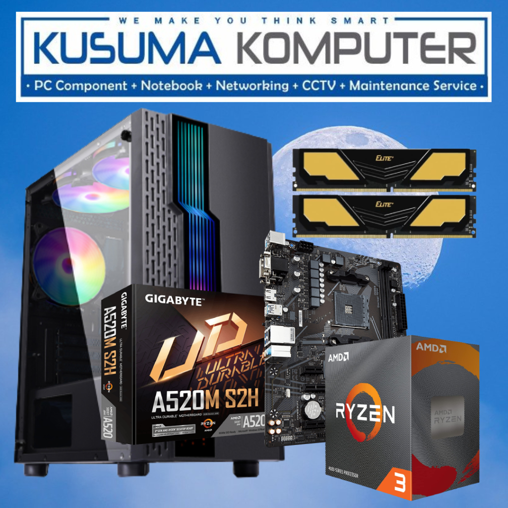 Komputer PC Rakitan AMD Ryzen 3 4300G + 256GB SSD + 16GB RAM