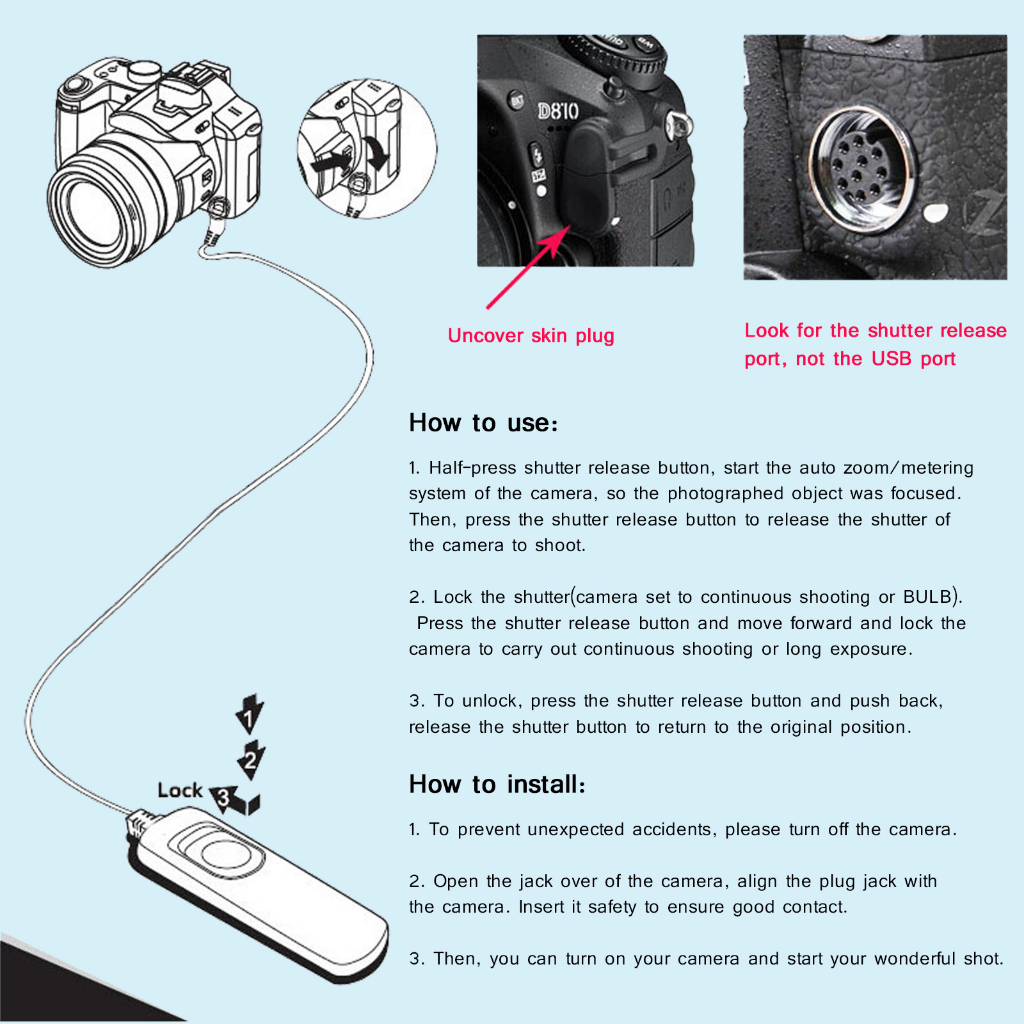 RS-60E3 Cuely Remote Shutter Release For Canon 80D / 77D 1000D 600D 500D 60D DLL