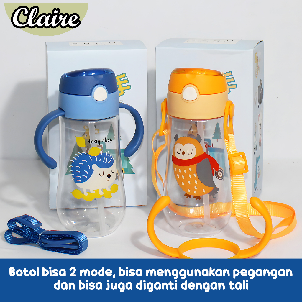 Botol Minum Anak Karakter 450ml / Botol Minum Anak BPA Free Dengan Tali