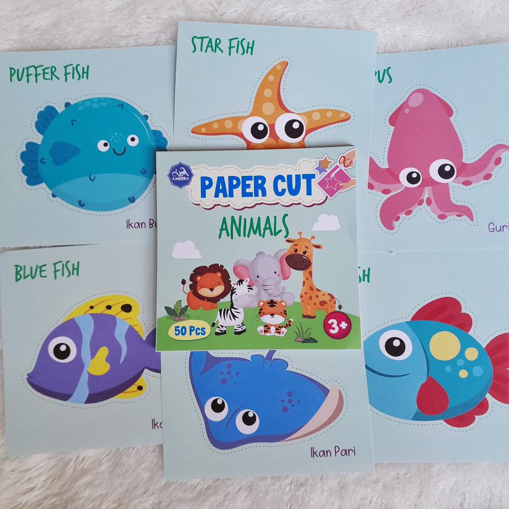 

Latihan menggunting tema Animals 50 lembar hvs 100 gsm