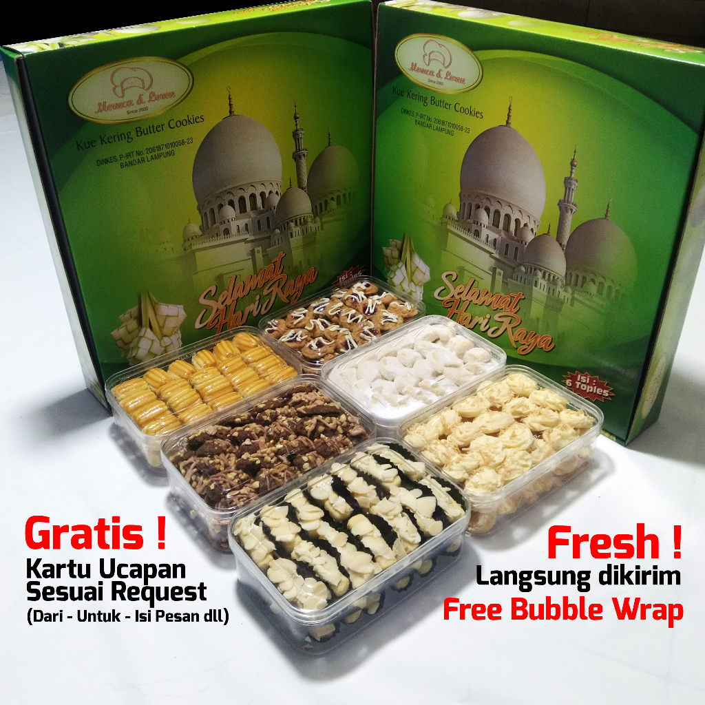 

PAKET HAMPERS KUE LEBARAN PREMIUM MONICA & LOREN | LAUREN ISI 6 BEST SELLER FREE KARTU UCAPAN SESUAI REQUEST