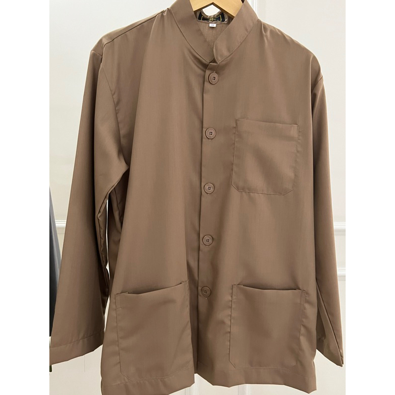 BAJU KOKO SULTAN COKLAT Baju Koko Pria sultan bahan toyobo premium koko habib koko lengan panjang