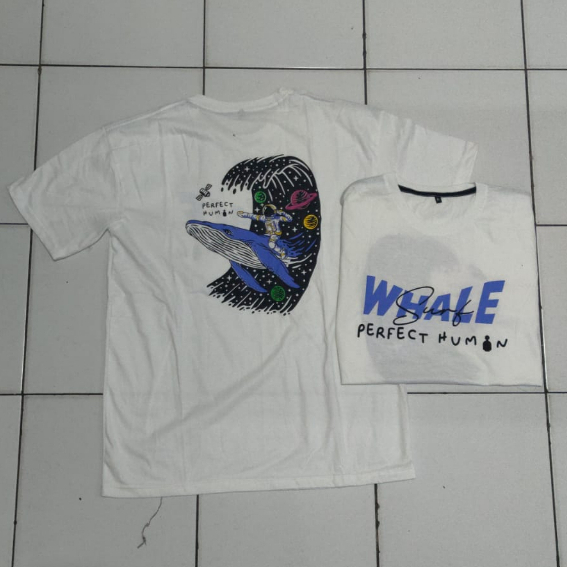 Kaos murah Kaos distro murah baju  distro pria t-shirt murah combed30s PERFECT HUMAN ASTRO WHALE