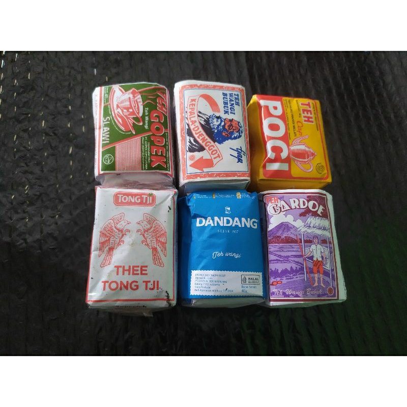 teh solo paket 6 teh(tong tji dandang gopek poci gardoe kepala djenggot) racikan wedangan solo/teh r