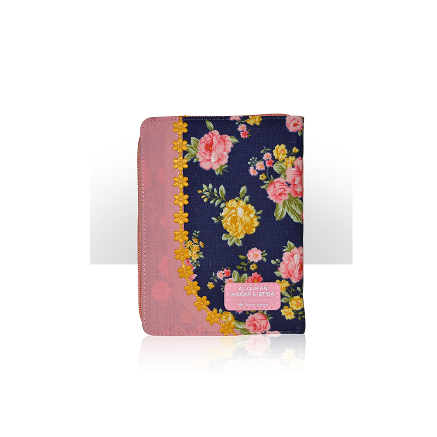 Al Quran Waqaf Ibtida Resleting Kain A6 (Pink) - suara agung
