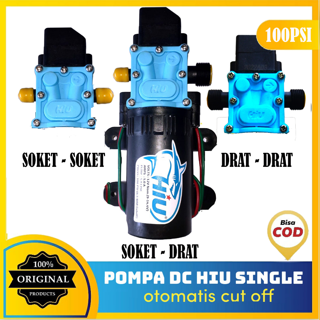 Pompa dc hiu single bertekanan tinggi 5lpm 100psi Otomatis cut off