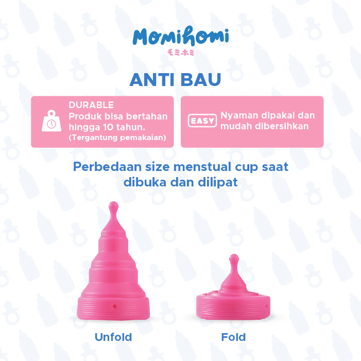 Momi Homi S04 Girls Foldable Menstrual Cup Pengganti Pembalut Wanita Silikon Lipat Reusable Silicone Grade