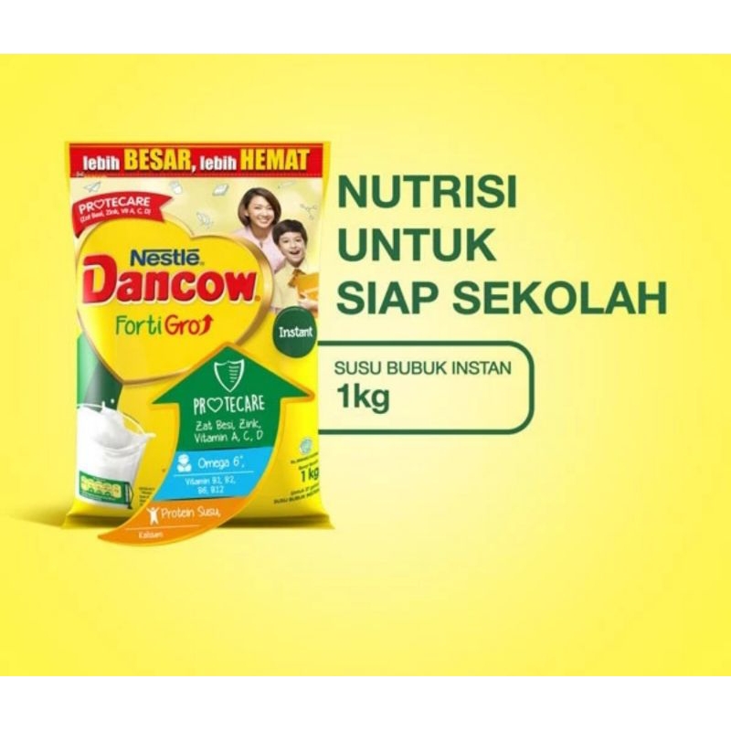 

Nestle Dancow FortiGro 1 kg 1kg Usia sekolah coklat instan susu bubuk pouch