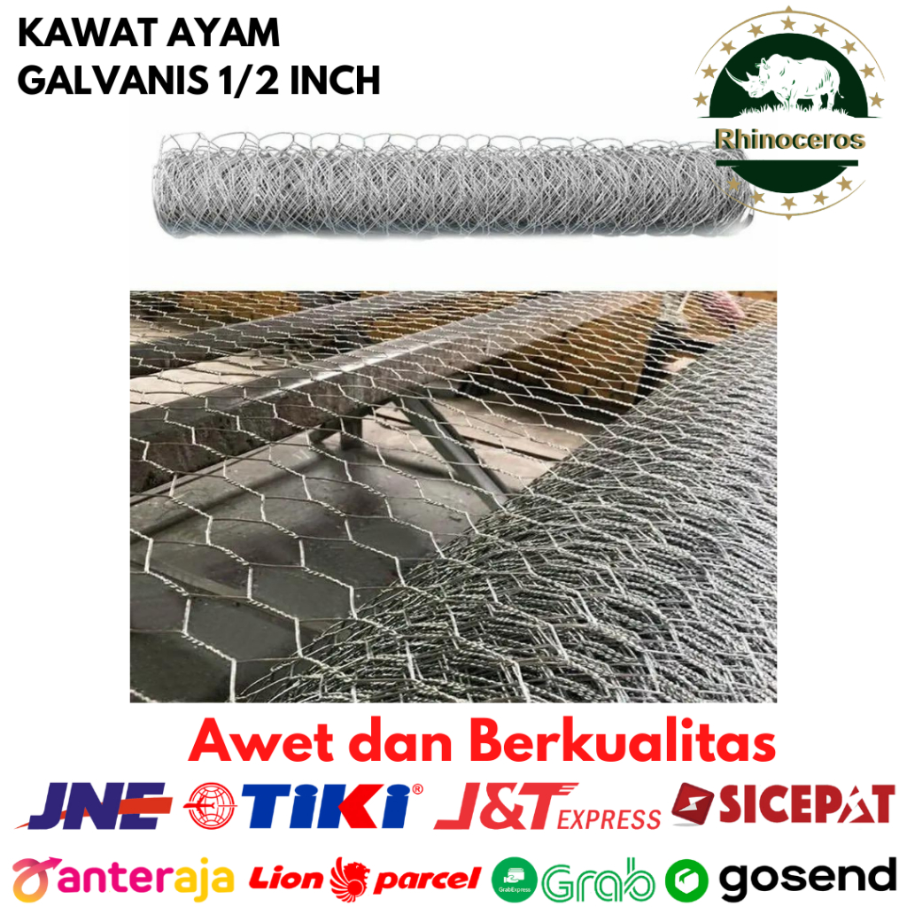 Kawat Ayam Kandang Taman Galvanis Hexagonal Chicken Wire Mess 1/2inch