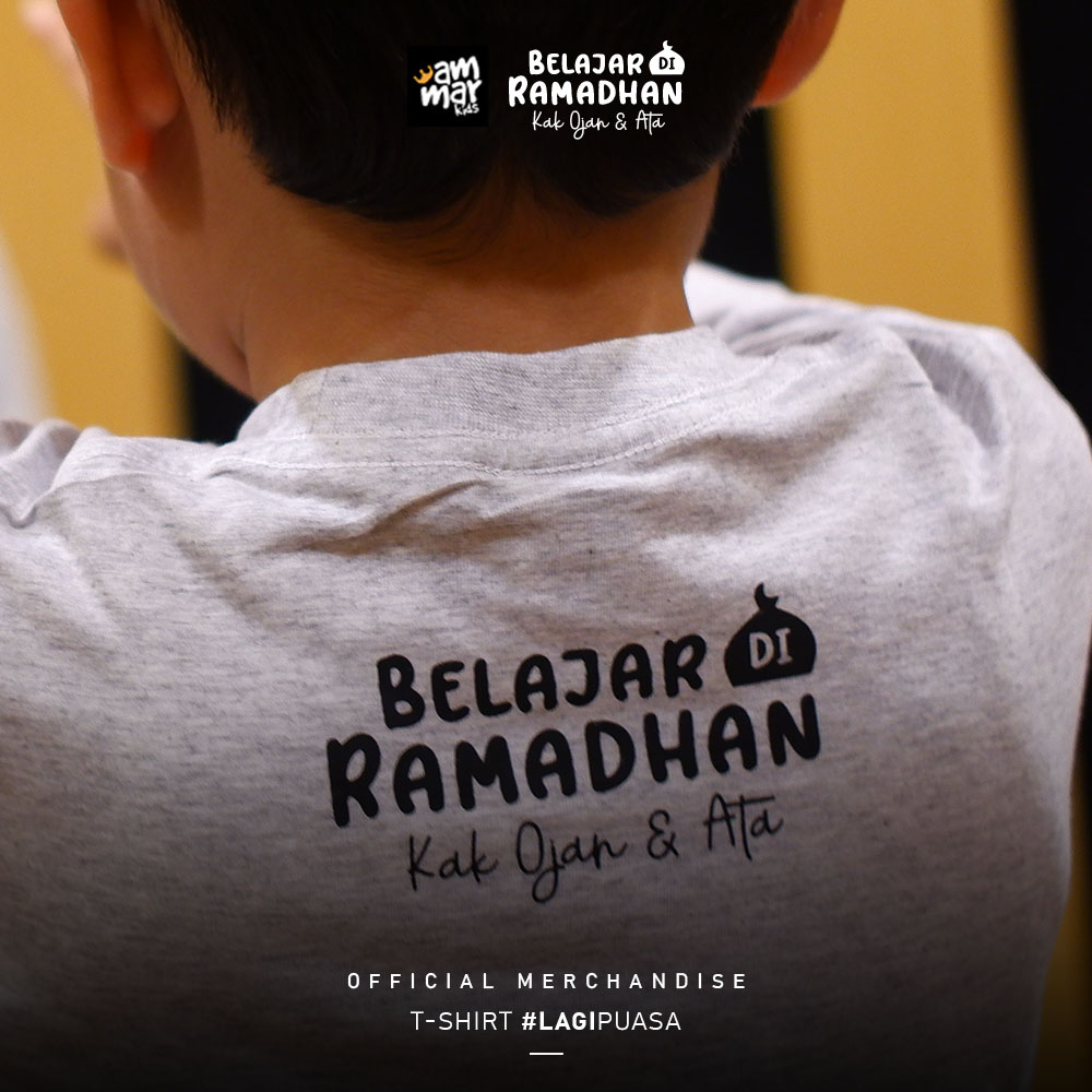 Kaos Couple Ayah Anak Laki Laki #Lagi Puasa Belajar di Ramadhan By Ammar Kids X Kak Ojan &amp; Atta