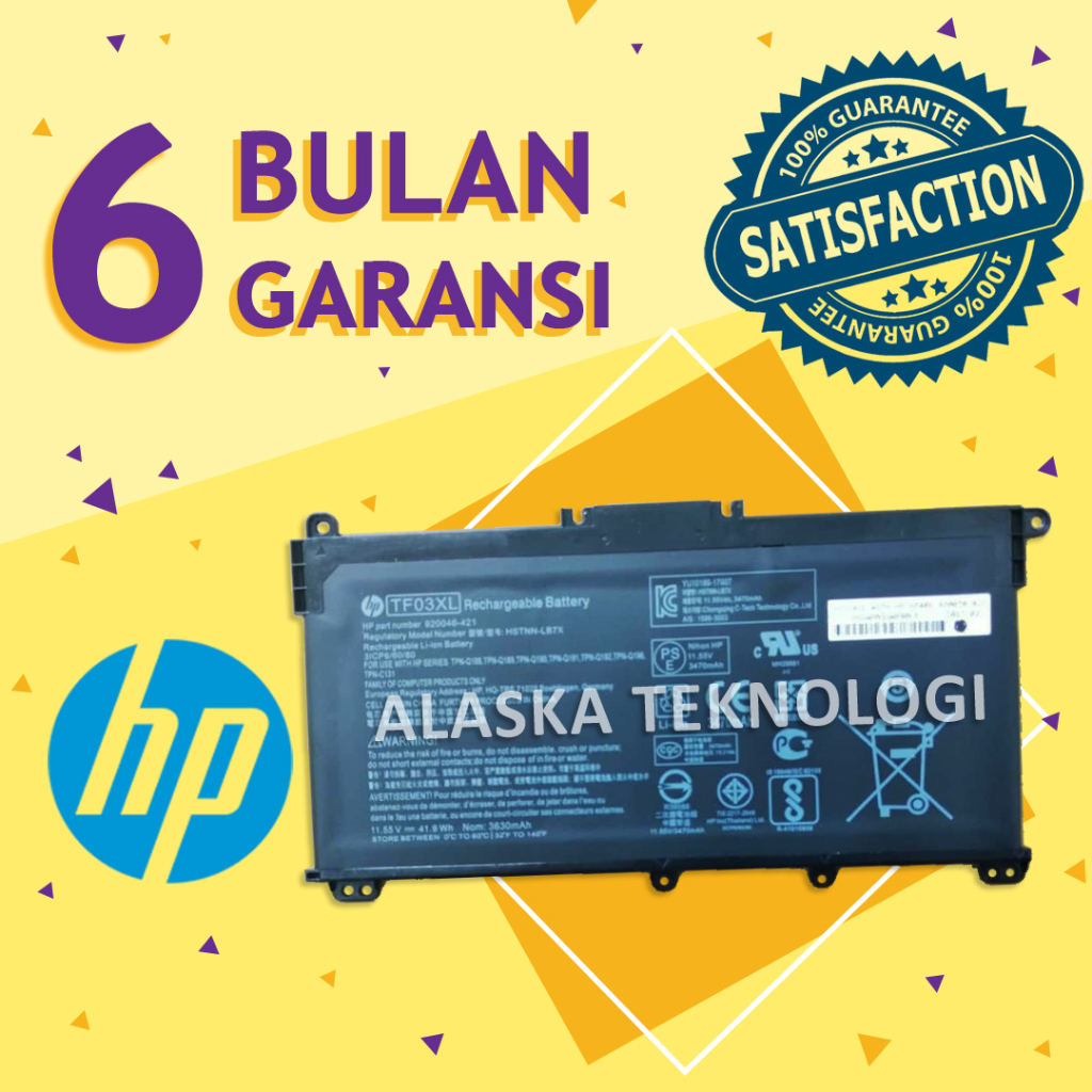 Original Baterai Laptop HP Pavilion 14-BF000NP 14-BF000UR 14-BF001NE 14-BF001TX 14-BF005NL 14-BF005T