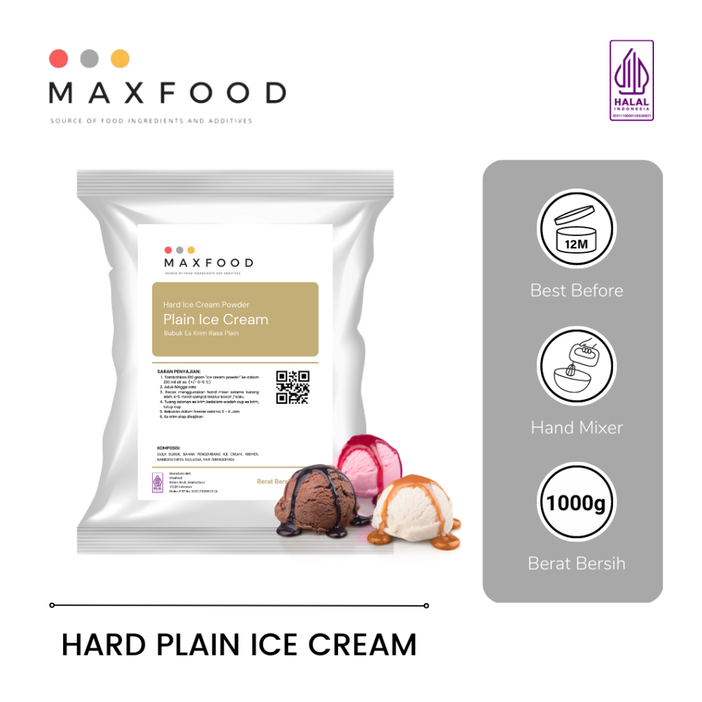 

Plain Ice Cream Powder/Bubuk Es Krim Rasa Plain 1kg