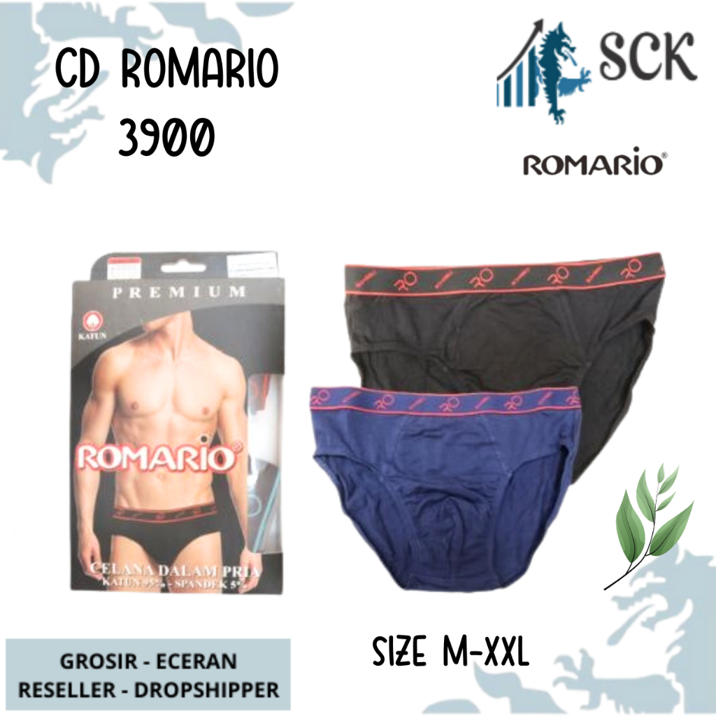 [ISI 2] CD Pria ROMARIO 3900 Bahan Katun Premium / Celana Dalam Pria Boxer