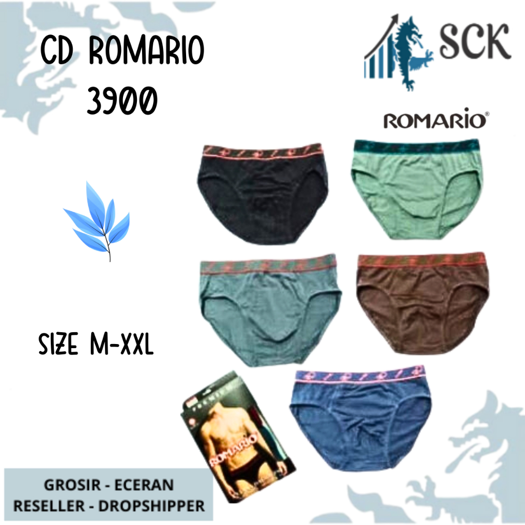 [ISI 2] CD Pria ROMARIO 3900 Bahan Katun Premium / Celana Dalam Pria Boxer