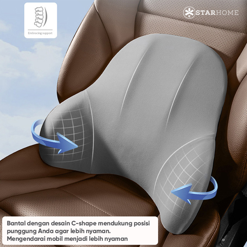 Bantal Leher Mobil Bantal Pinggang Penyangga Leher Punggung Lumbar Memory Foam Sandaran Mobil Sandaran Kepala Bantal Mobil