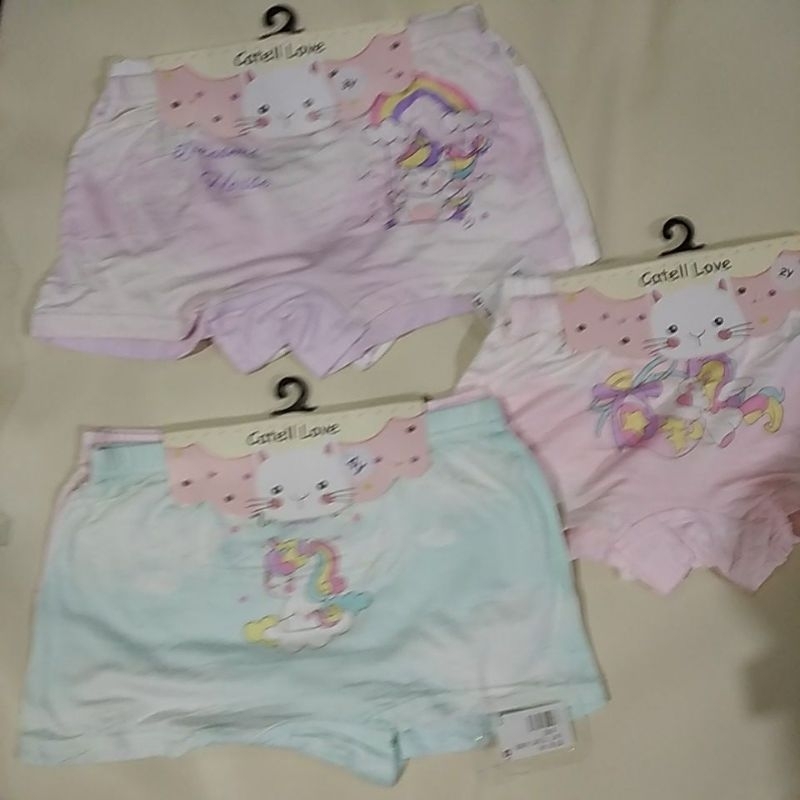 CELANA DALAM 2 pc CATELL LOVE BOXER ANAK PEREMPUAN CEWEK SEGIEMPAT 2 3 4 5 Y