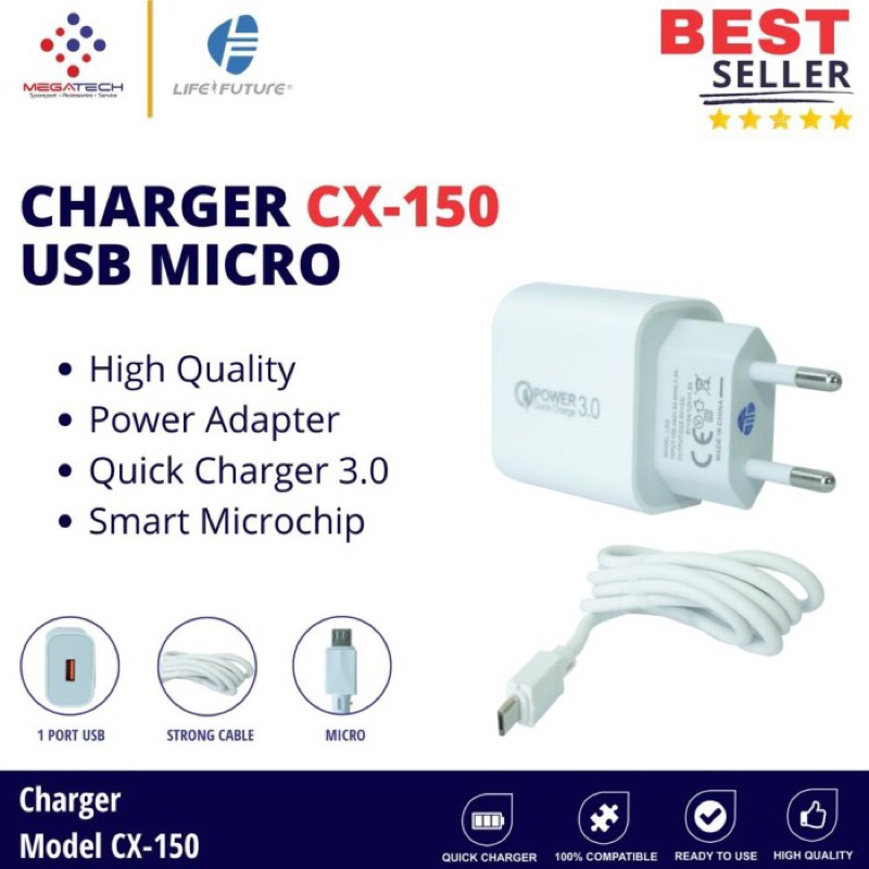Charger Casan Branded Micro USB Quick Charge CX-150