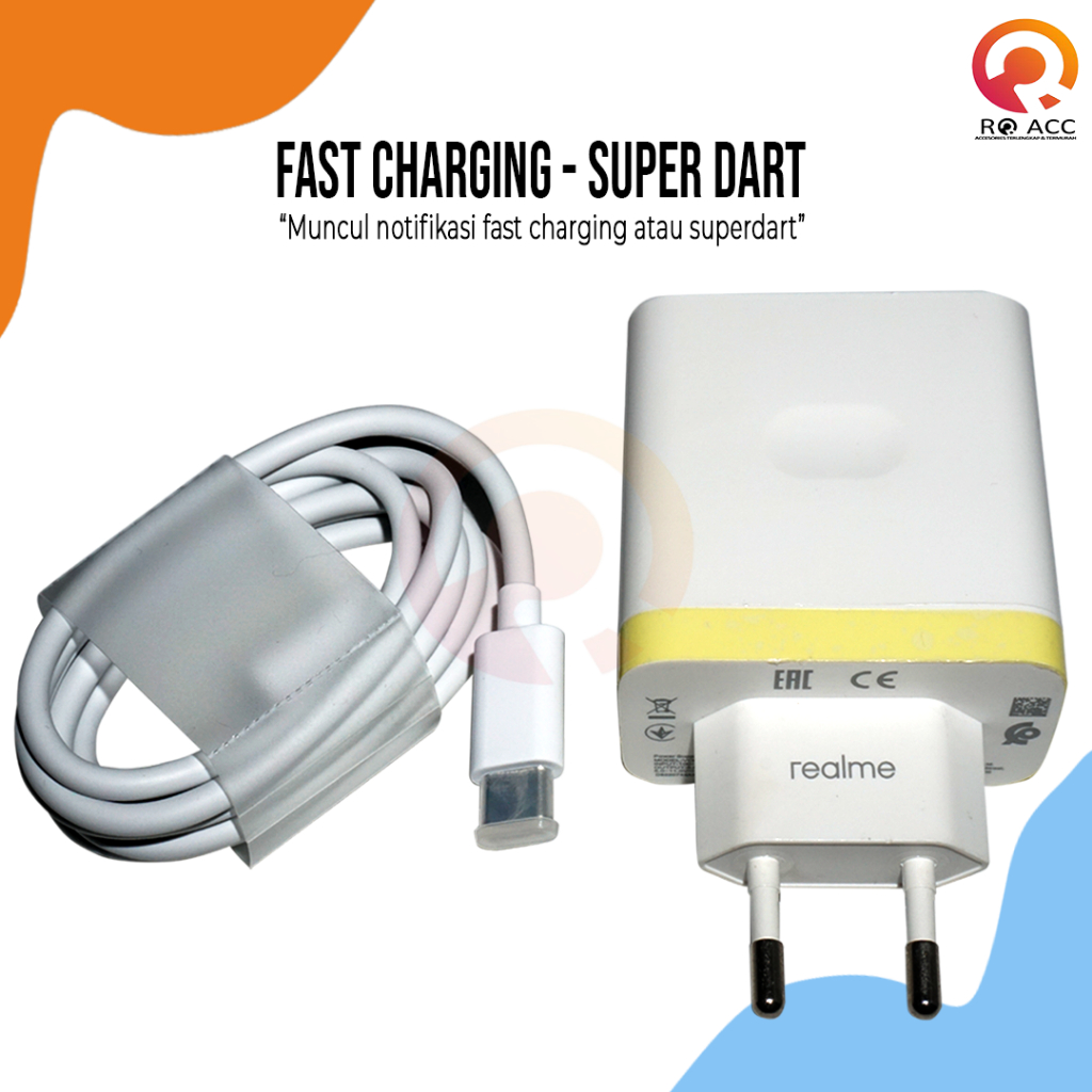 [RO ACC] 80W CHARGER CASAN REALME TYPE C SUPERDART FAST CHARGING ORIGINAL