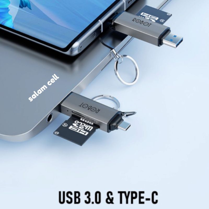 Card Reader ROBOT CR202S Card Reader 2 in 1 USB-C USB 3.0 Garansi Resmi