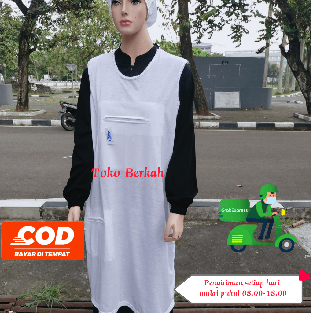 Dalaman Gamis panjang saku Doraemon bahan katun merek alif