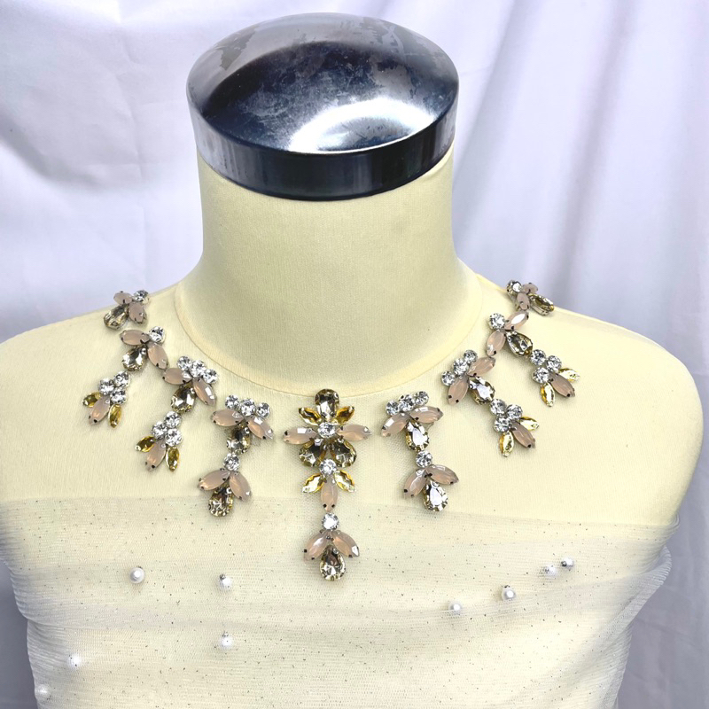 Heramour - Payet Rangkai Leher Payet Kebaya Gaun Dress Blouse Gamis N05 short