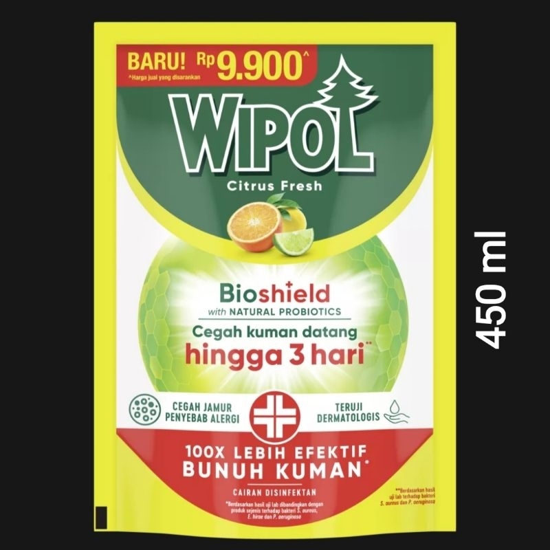 WIPOL KARBOL PROBIOTIC CITRUS FRESH REFILL 450ML