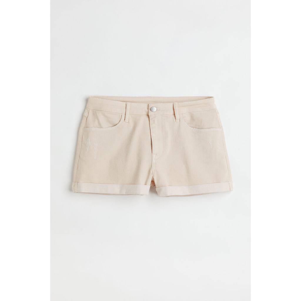 Celana Hotpants Wanita H&M Original Short Jeans Stretch - Petite Outfit