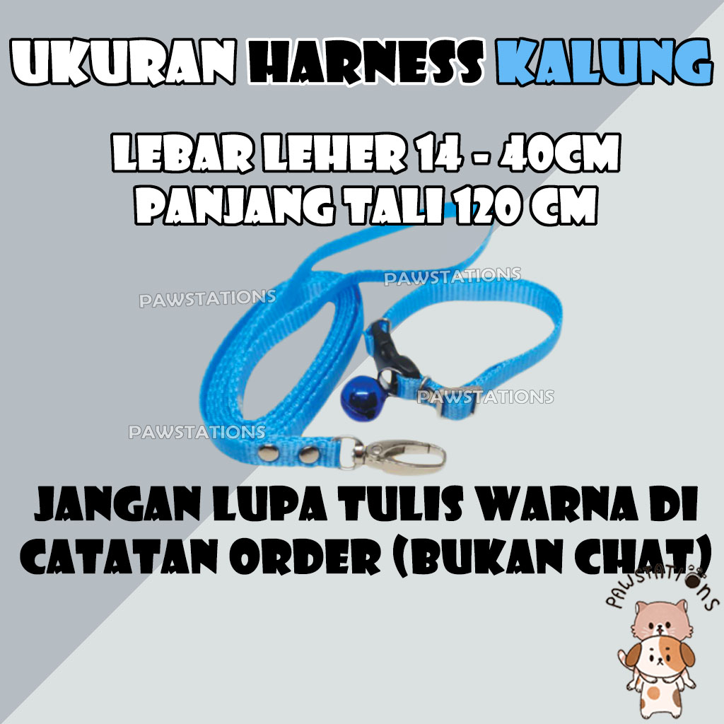 Tali Tuntun + Kalung Kucing dan Anjing Cat Leash Dog Leash