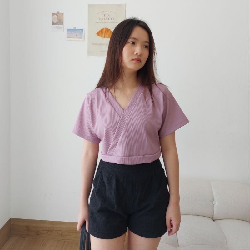 Mina Top / Atasan Wanita Knit Premium / Top Wanita Tren Kimono / Atasan Crop Wanita Kualitas Murah /