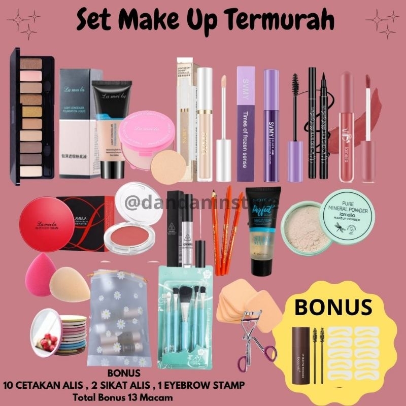 Set Make Up Paket Kosmetik Murah Banyak Bonusnya Lengkap Viral Terlaris Kecantikan Pemula Makeup Dandan Maybeline Lameila