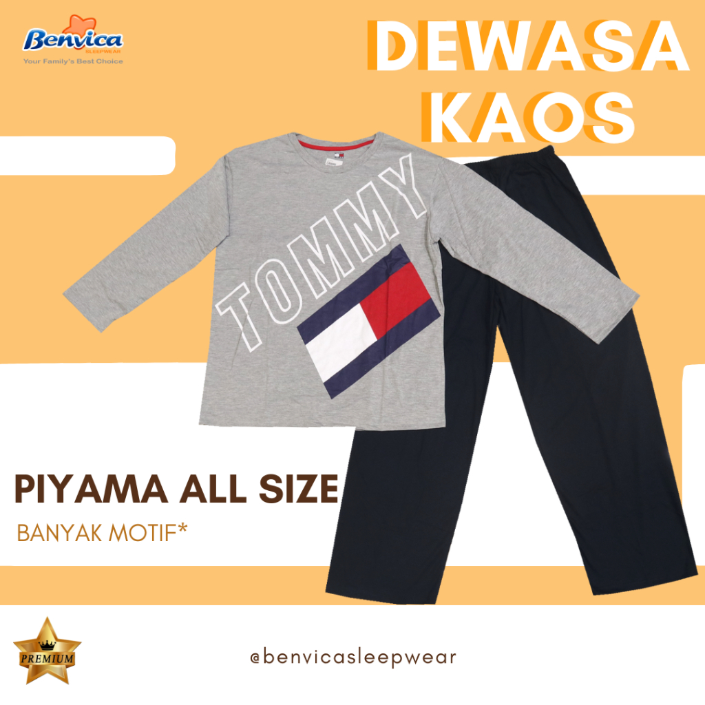 BAJU TIDUR PIYAMA KAOS LAKI-LAKI PRIA DEWASA GS