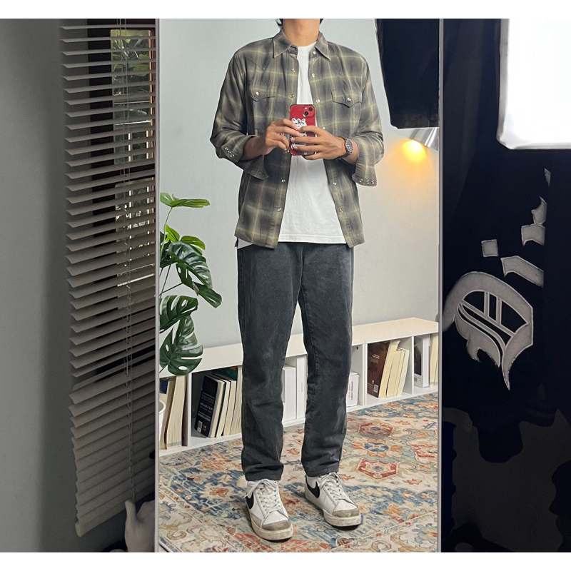 Kemeja Flanel Veterano Brown / Ikka Veterano Brown Flanel Shirt Stone Collar