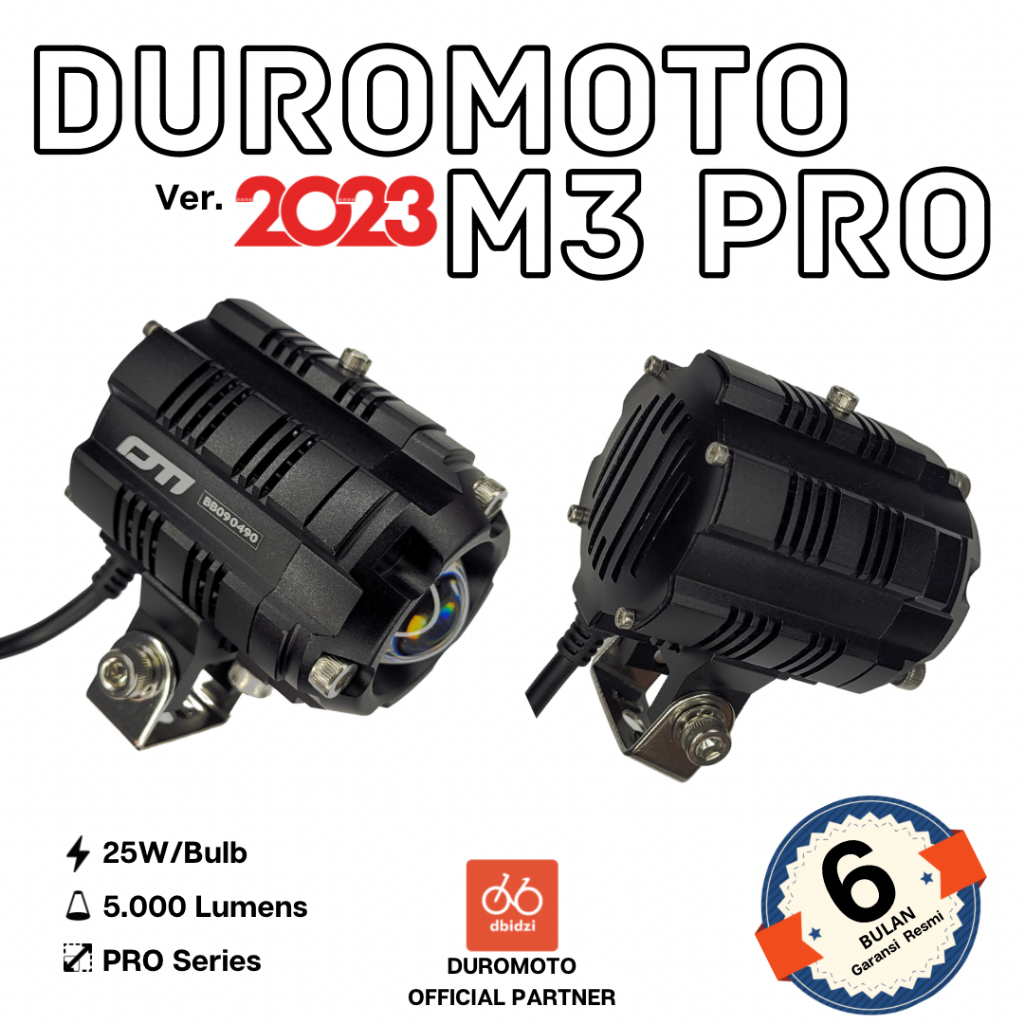 DUROMOTO M3 Pro Lampu Led Proyektor Motor Mobil Senlo