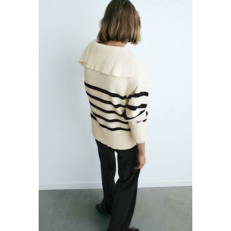 Sweater Knit Zara V Neck Striped