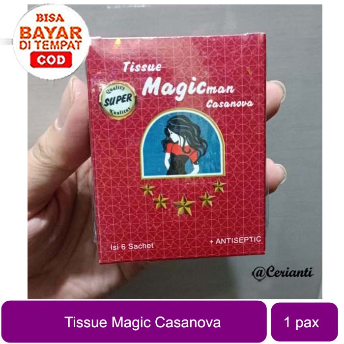 [1 PACK = 6 SACHET] [KEMENKES] Tisu Magic Man Original isi 6 Sachet Tissue Super Magic Power Tissu | Tissue Magic Man Super Casanova