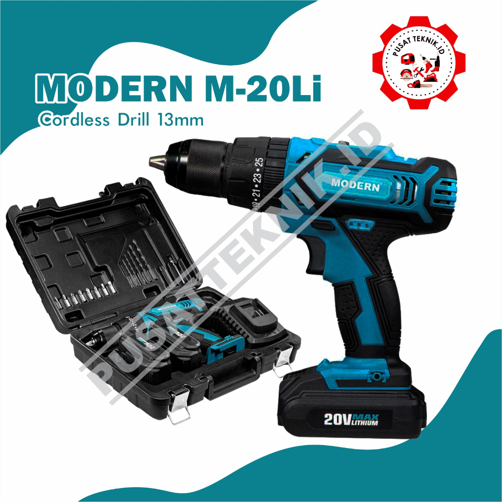 MODERN M20Li MESIN BOR BATERAI 20V CORDLESS DRILL MODERN M-20Li 20V