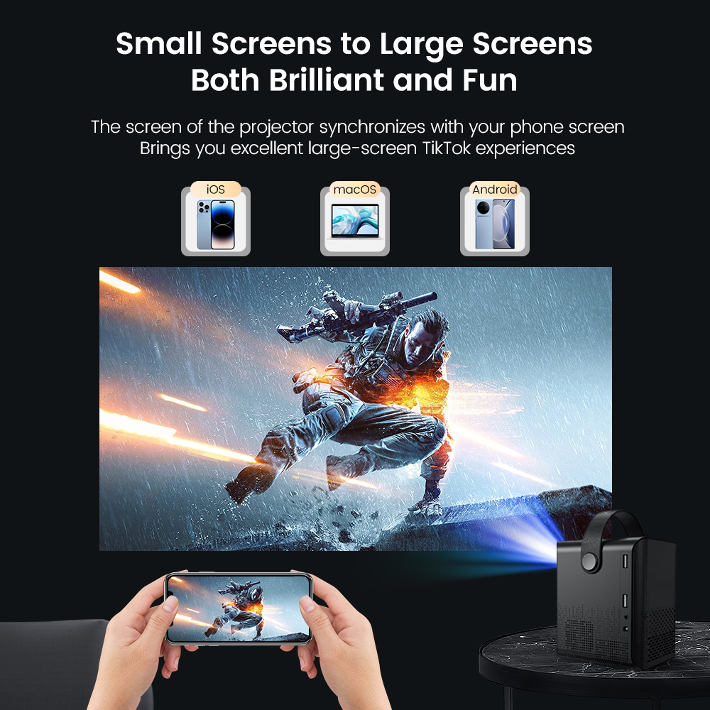 [COD Gratis Ongkir] X8 Proyektor Bluetooth 1080P HD Teater Rumah Di Luar Ruangan Mini Proyektor Android Portabel 8000 Lumens LED WiFi Projector