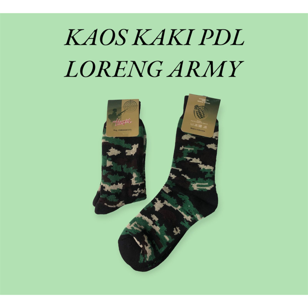 TOP! KAOS KAKI TENTARA PDL MEREK HARPIST - LORENG ARMY - TEBAL, FLEKSIBEL