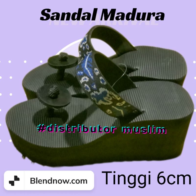 (GROSIR) SANDAL MADURA ASLI TINGGI 6CM SIZE 36-42 SANDAL WEDGES SANDAL GUNUNG TERKUAT BAHAN SPON